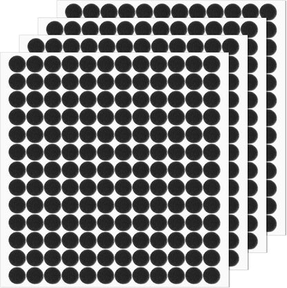 TIESOME 624Pcs Small Felt Pads for Coasters Bottom Dots, 0.39 Inch Self Adhesive Round Felt Pads Cabinet Door Bumpers Cushion Dots Furniture Pads Floor Protectors for Chair Legs Floors, Black