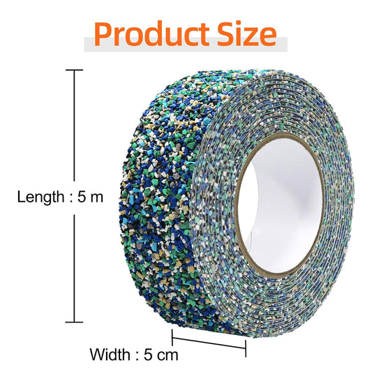 QILIMA Pool Anti Slip Tape Waterproof 4" x 15ft -Blue, Outdoor/Indoor Waterproof, Traction Stair Strips for Outdoor Steps, Non Skid Rubber Grip Tape for Trails, Bathroom, Shower
