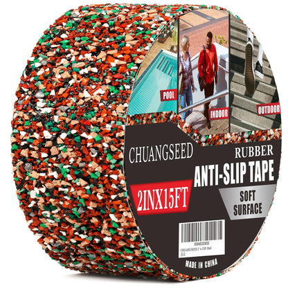 CHUANGSEED Anti-Slip Tape 2" x15ft - Waterproof Blue Safety Grip Tape for Stairs, Pool, Bathroom, Outdoor Steps - Heavy Duty Non-Slip Traction Strip