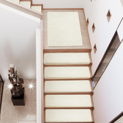PURE ERA Carpet Stair Treads Ultra Plush 9.5" X 30"Soft Bullnose Indoor Stair Protectors Pet-Friendly Non-Slip Skid Resistant Tape Free Washable Reusable(2 Pieces,Brown)