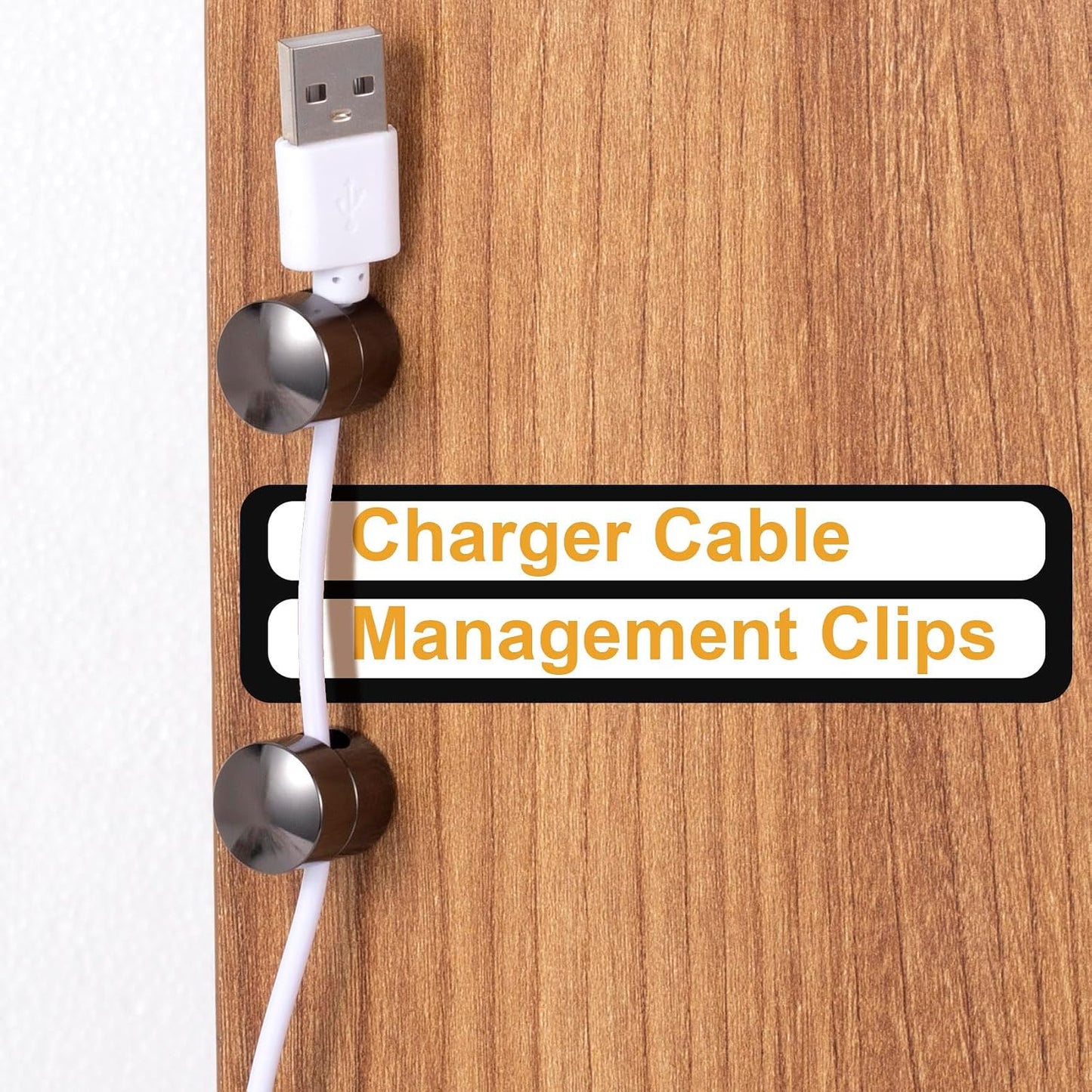 3pcs Cable Anchors for Desk, Adhesive Metal Cord Organizers, Adjustable 2-in-1 Cord Clips Charger Cable Management for Nightstand Office Home Desktop Wall- Gold & Copper & Black