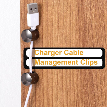 3pcs Cable Anchors for Desk, Adhesive Metal Cord Organizers, Adjustable 2-in-1 Cord Clips Charger Cable Management for Nightstand Office Home Desktop Wall- Gold & Copper & Black