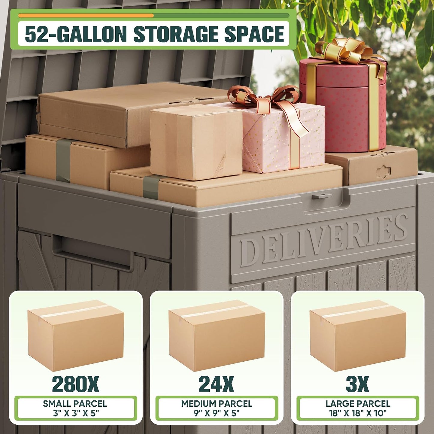 Greesum 31 Gallon Resin Deck Box All Weather Outdoor Storage Boxes for Patio Furniture Set,Outdoor Toys,Garden Tools,Black