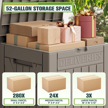 Greesum 31 Gallon Resin Deck Box All Weather Outdoor Storage Boxes for Patio Furniture Set,Outdoor Toys,Garden Tools,Black