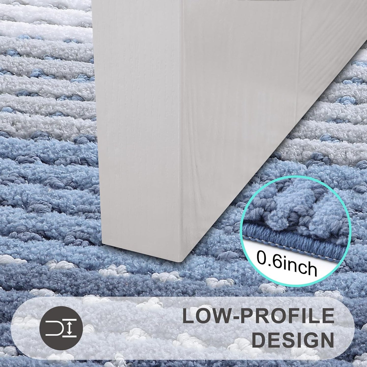 Kitinjoy Indoor Outdoor Door Mat, 32x20 Non-Slip Absorbent Dirt Trapper, Low-Profile Washable Inside Entrance Front Floor Mat, Sturdy Soft Entry Doormats for Entryway, Grey