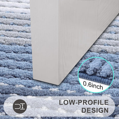 Kitinjoy Indoor Outdoor Door Mat, 32x20 Non-Slip Absorbent Dirt Trapper, Low-Profile Washable Inside Entrance Front Floor Mat, Sturdy Soft Entry Doormats for Entryway, Grey