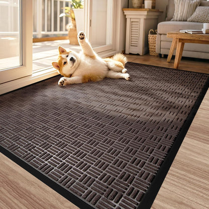 Mibao Front Door Mat, Heavy Duty Durable Welcome Mat for Outdoor Indoor, Dirt Trapper Waterproof Super Absorbent Door Mat for Entryway Outside Patio Porch, 29.5" x 17", Grey