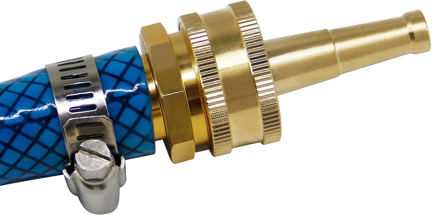 Twinkle Star Heavy-Duty Brass Adjustable Twist Hose Nozzle, 2 Pcs | 3/4” GHT Brass Garden Hose Nozzle, Adjustable Water Flow