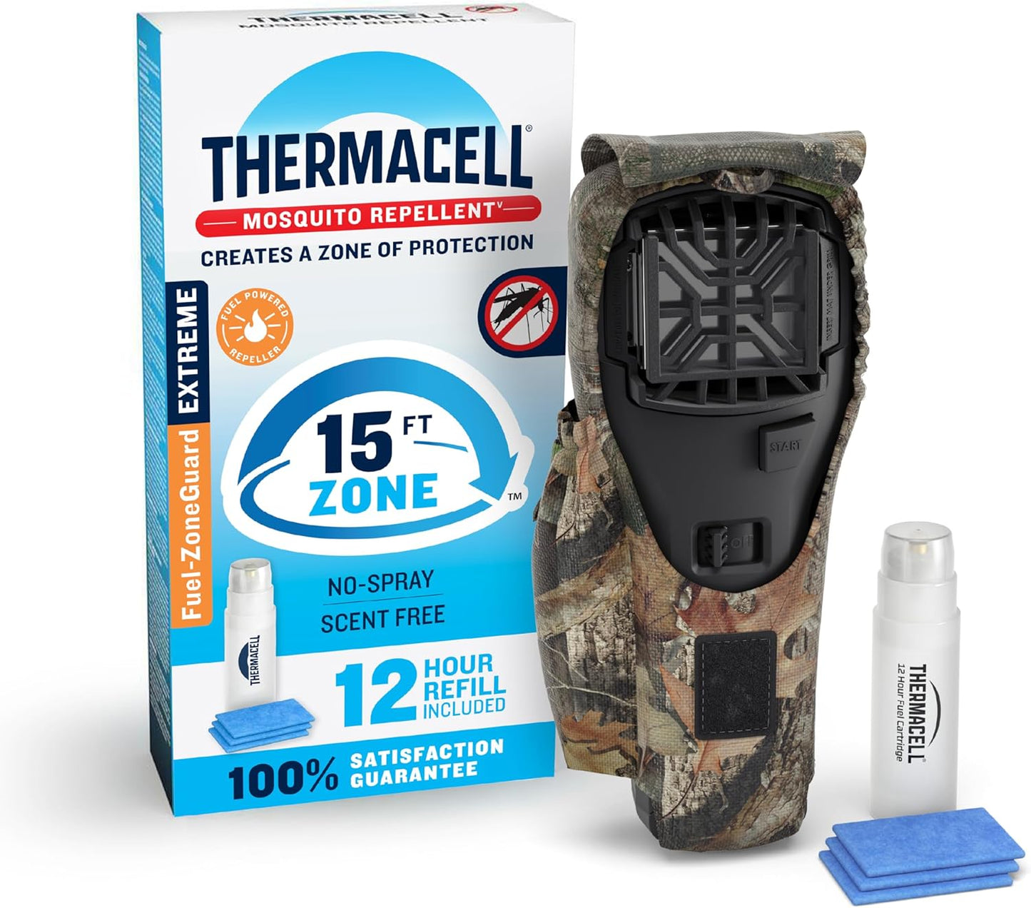 Thermacell Mosquito Portable Repeller; Includes 12-Hour Refill; 15 Foot Zone of Protection; Highly Effective Mosquito Repellent; Bug Spray Alternative; Scent Free