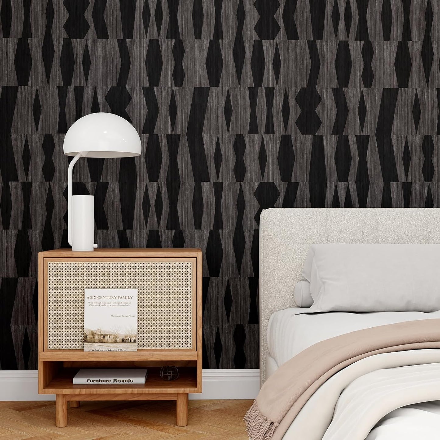 Modern Peel and Stick Wallpaper 17.3" x 78.7" Self Adhesive Wallpaper Textured Neutral Stripe Contact Paper Removable Vinyl Wall Paper for Living Room Bedroom Accent Wall Modern Minimalist Wall Decor