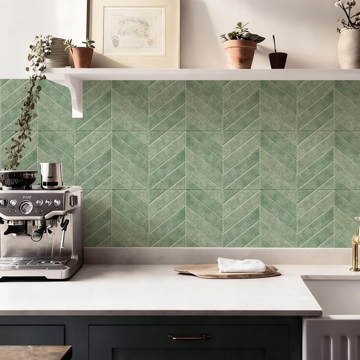10 Sheets Thicker Design Peel and Stick Backsplash, 3D Self Adhesive Peel and Stick Wall Tile Backsplash for Kitchen, Bathroom, 11.4"x9.1", Beige