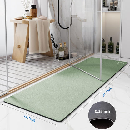 Diatomaceous Earth Bath Mat Rugs Super Absorbent Diatomite Stone Bath Mat Non Slip Quick Dry Thin Bathroom Mat Fit Under Door, Floor Rugs in Front of Bathtub, Shower Room, Sink,15.7"x23.6", Grey