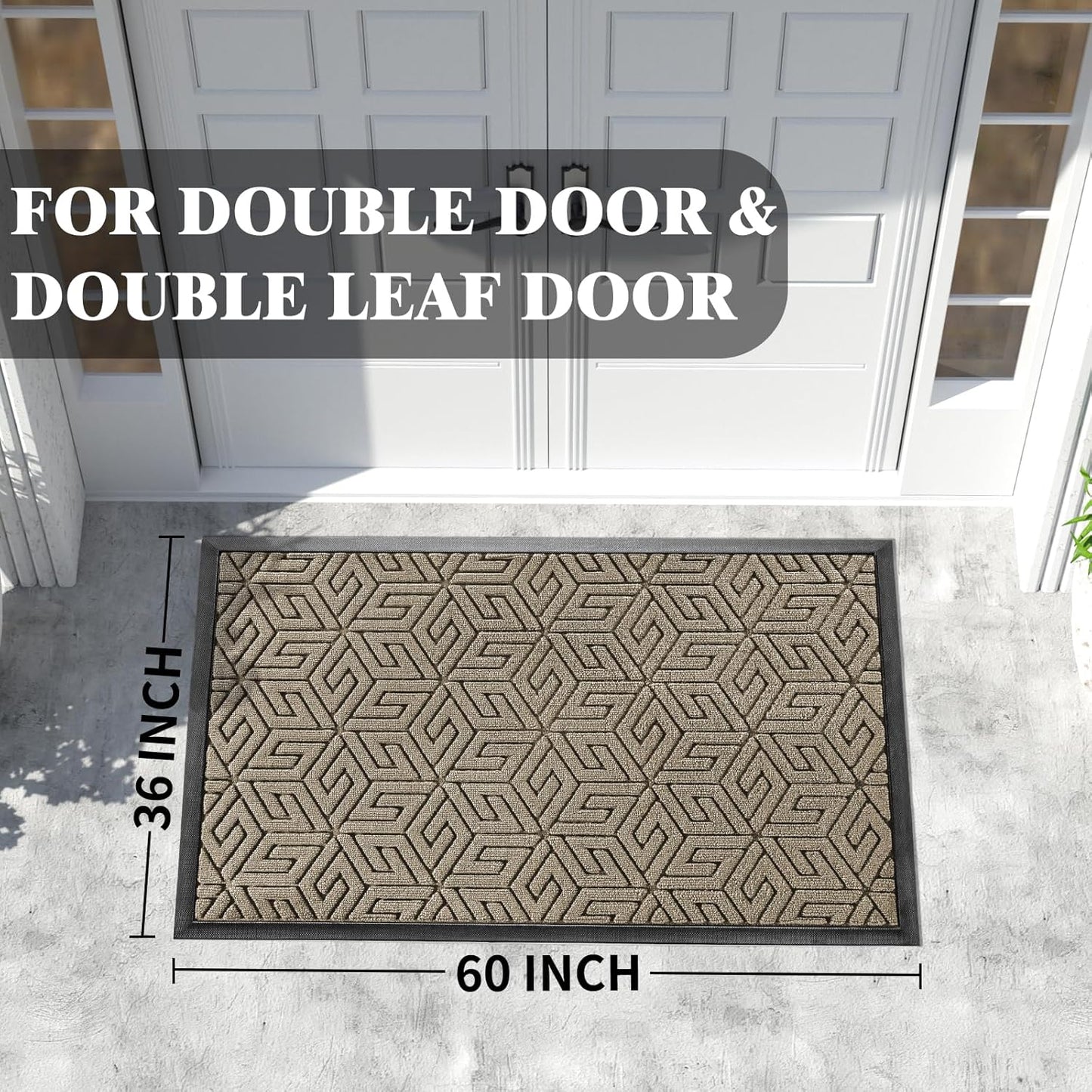 Yimobra Doormat Outdoor Entrance 29.5x17, All-Weather Waterproof Outdoor Mats for Front Door, Non Slip Welcome Door Mat for Patio Proch Outside Entryway Indoor, Black