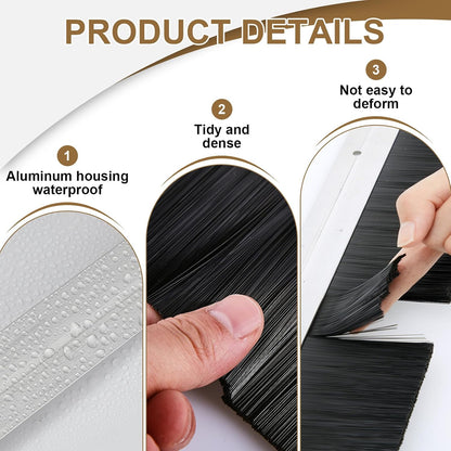 Frienda 2 Set Door Brush Bottom Sweep Brush Weather Stripping Aluminum Door Seal with Screws for Gaps up to 1 Inch, for Home, Commercial Gate, Fill Gaps Dust, Debris (1 x 36 Inch,Gray)