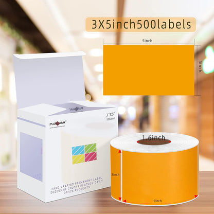 PARLAIM 3 X 5 Inch Rectangle Adhesive Color Coding Stickers,Square Inventory Label Stickers -500Per Dispenser Box (Fluorescent Green)