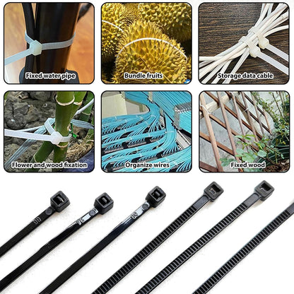 340 Pcs Self Adhesive Cable Zip Tie Mounts Set | 170 Pcs Cable Tie Mounting Base,3/4" | 170 Pcs Zip Ties,8" | White,Cable Clip,Wire Management Clips,Wall Ties Fixing Mount,Wire Holders for Cables