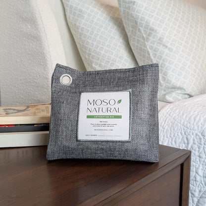 Moso Natural Air Purifying Bag 600g, Premium Charcoal Odor Absorber & Room Deodorizer for Large Spaces — Lasts 2 Years, Bedroom, Basement, Pet Odor Eliminator for Home, Unscented Bamboo Charcoal Bag