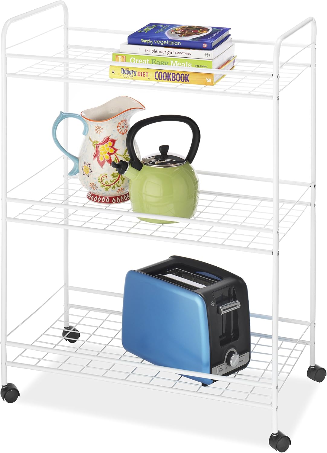 Whitmor Slim Rolling Household Cart - White 30.50 x 9.25 x 20.75
