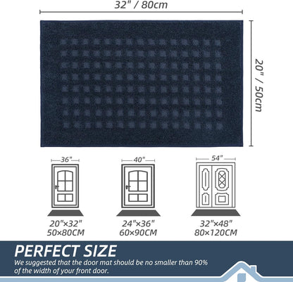 BEQHAUSE Dirt Trapper Door Mats 20"x32", Non-Slip Waffle Doormat Indoor Entrance Low-Profile, Dirt Resist and Absorbent Entryway Rugs Washable Inside Welcome Floor Mat for Front Back Door, Beige