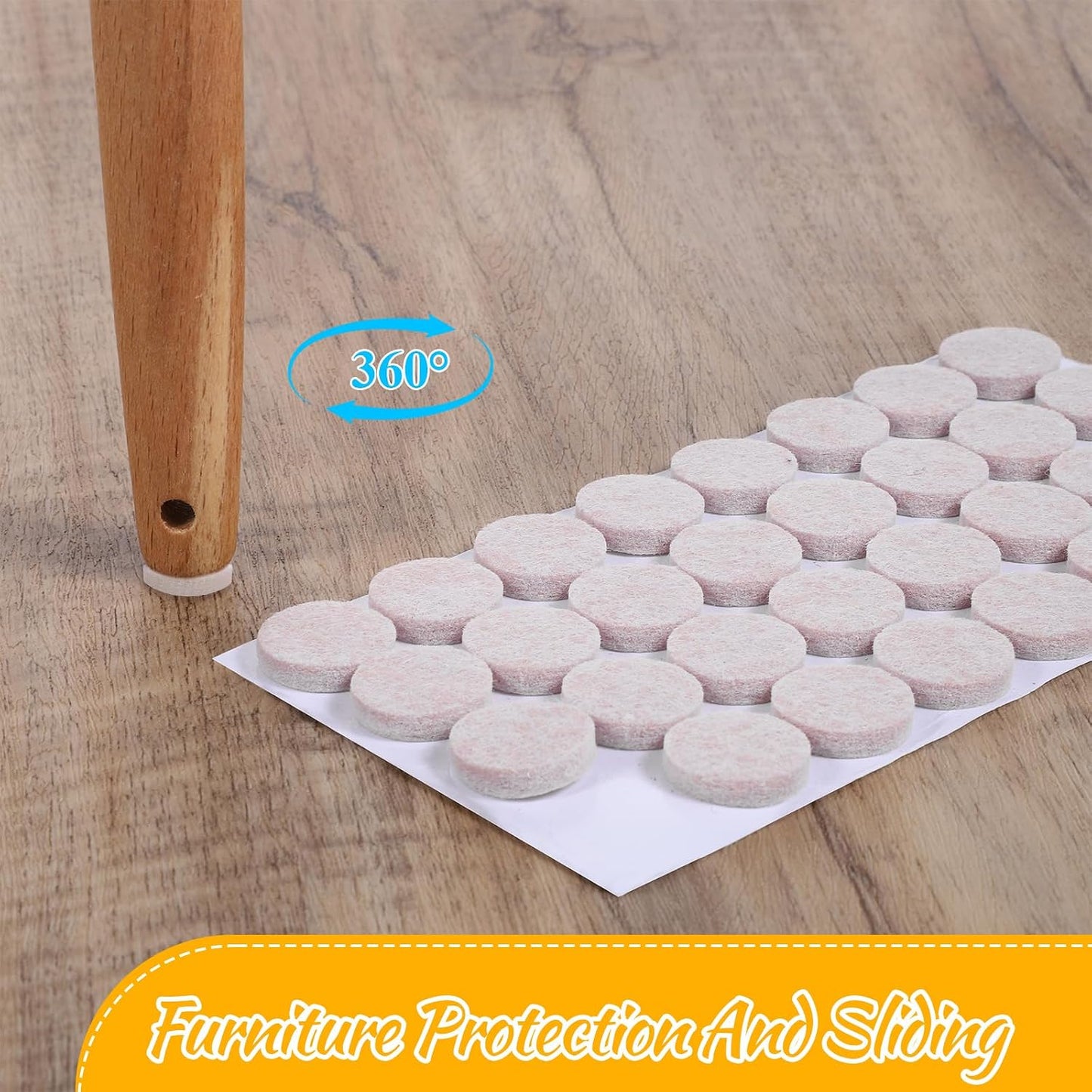 96 Pcs Felt Furniture Pads 3/4" Non Slip Chair Leg Pads Self Adhesive Chair Felt Pads Noise Canceller Anti Slip Furniture Stoppers for Hardwood Floors