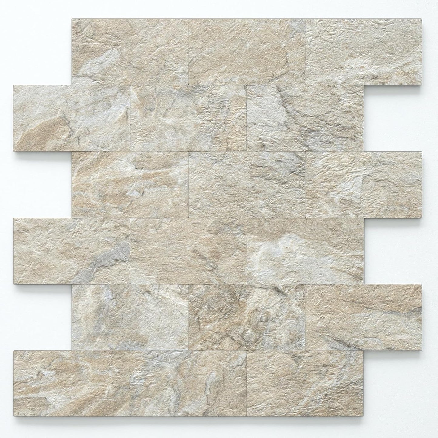 DICOFUN 10-Sheet Polished White Thick PVC Peel and Stick Backsplash, Ceramic Look Subway Tile White Kitchen Backsplash Peel and Stick Wall Tiles