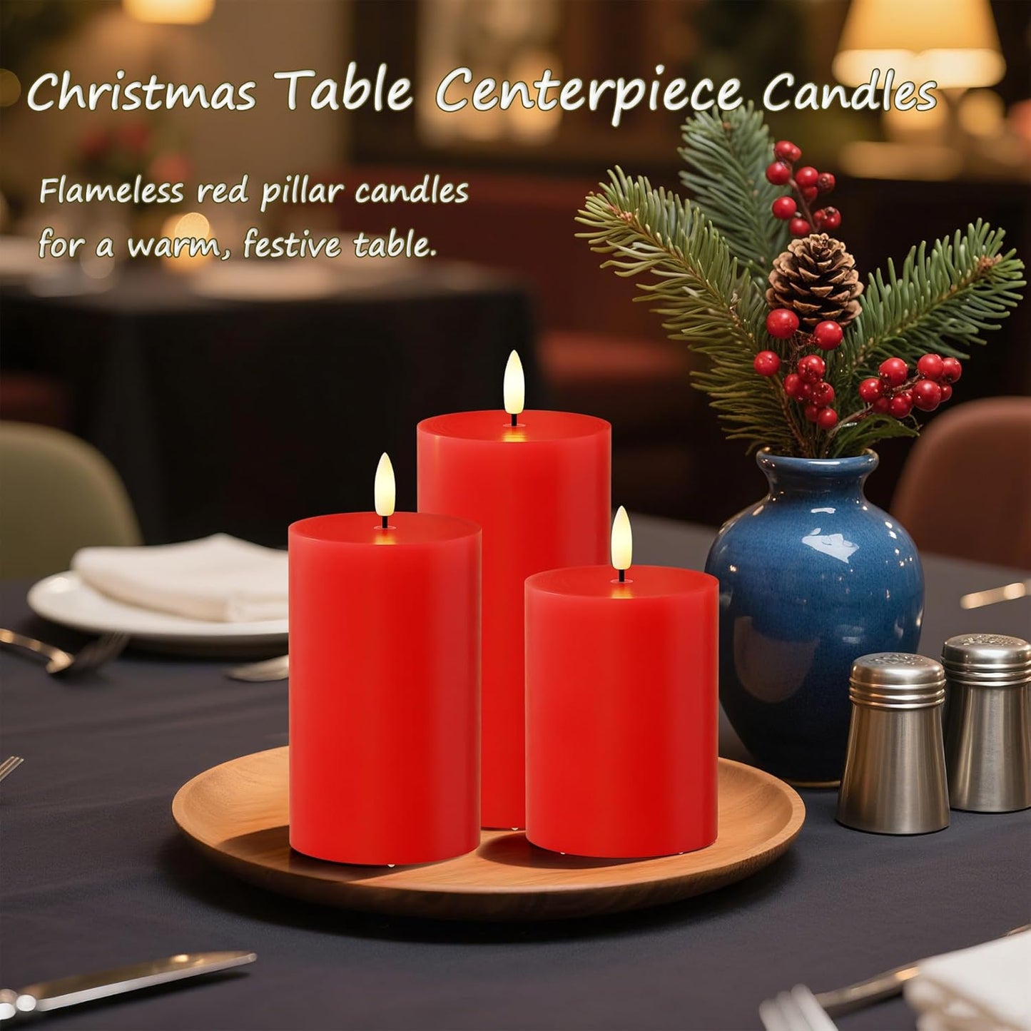 JOIONE Flameless Pillar Candles with Remote, 3 Pack Battery Operated Real Wax LED Candles, LED Candle that Perfect for Home Decorations Fireplace Table, White