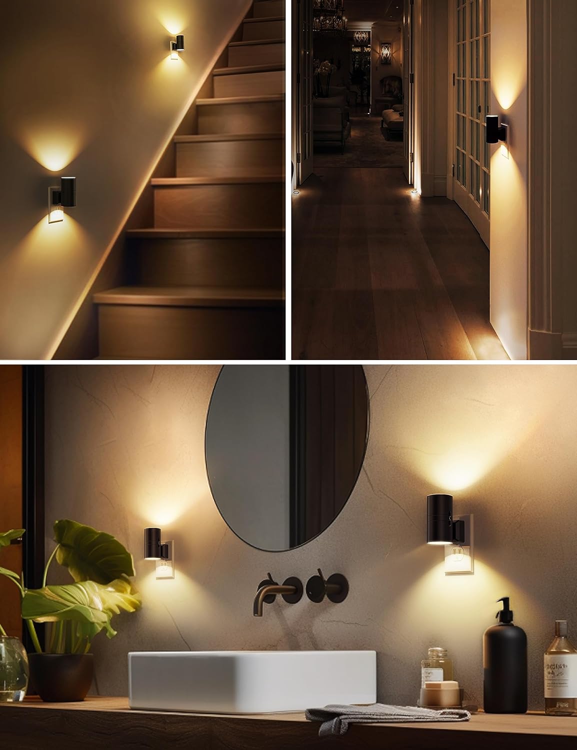L LOHAS LED Night Light Plug in, Night Lights Plug into Wall, Light Sensor, 0-100LM Soft White 3000K, Dimmable Night Light, Modern Nightlight for Kids Bathroom Hallway Bedroom Kitchen Stairway, 2 Pack