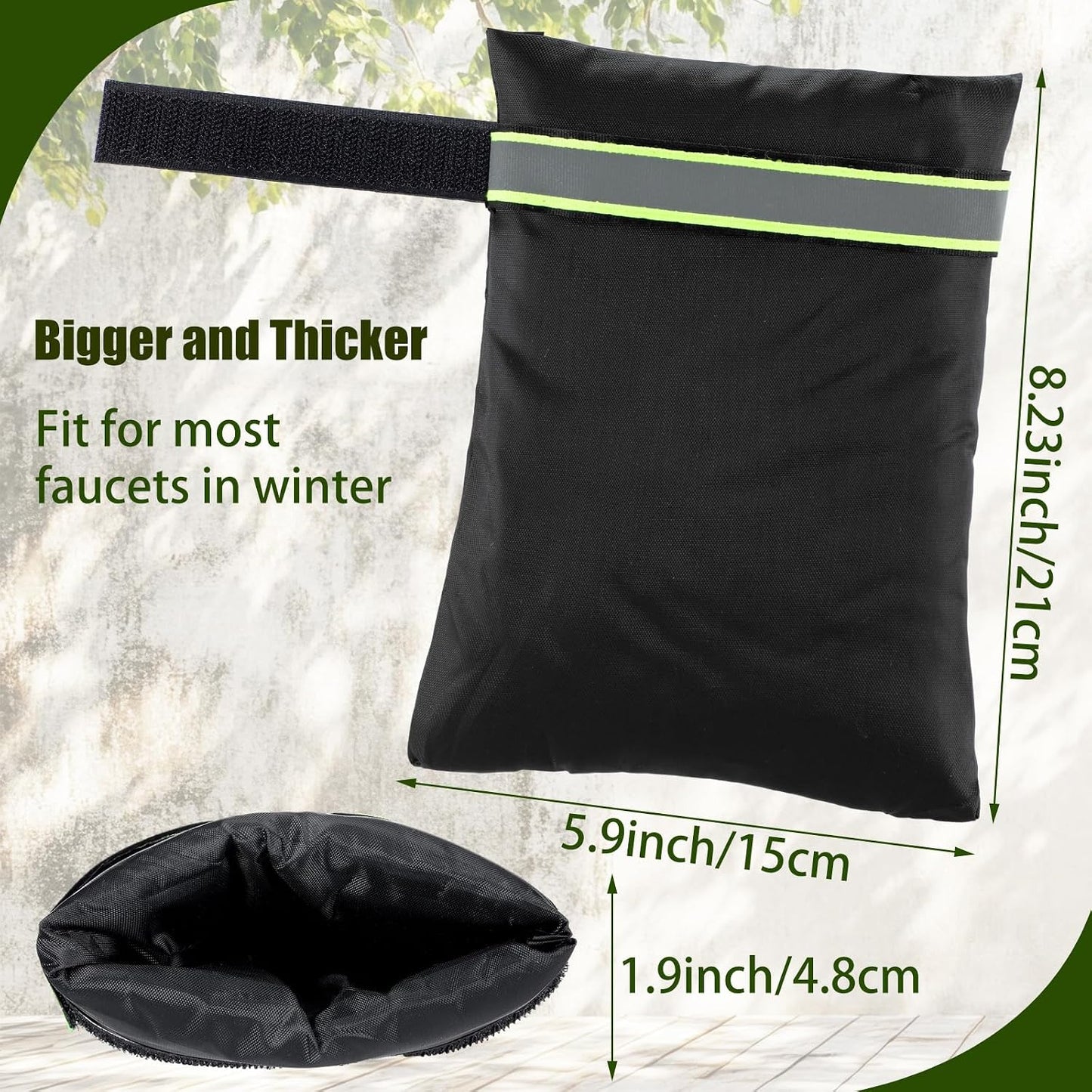 6 Pack Outdoor Faucet Cover for Winter 8.3 x 6.7 Inch Garden Outside Hose Bib Cover with Reflective Strips Waterproof Reusable Protector Spigot Covers Faucet Socks for Freeze Protection