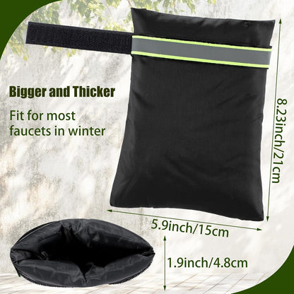 6 Pack Outdoor Faucet Cover for Winter 8.3 x 6.7 Inch Garden Outside Hose Bib Cover with Reflective Strips Waterproof Reusable Protector Spigot Covers Faucet Socks for Freeze Protection