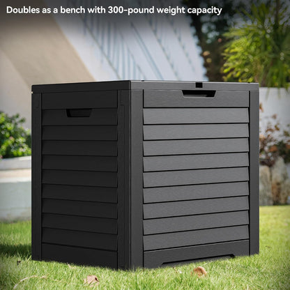 YITAHOME 35 Gallon Outdoor Storage Box | Waterproof Resin Deck Box and Package Delivery with Lockable Lid for Patio Furniture Cushions, Pool Accessories, Garden