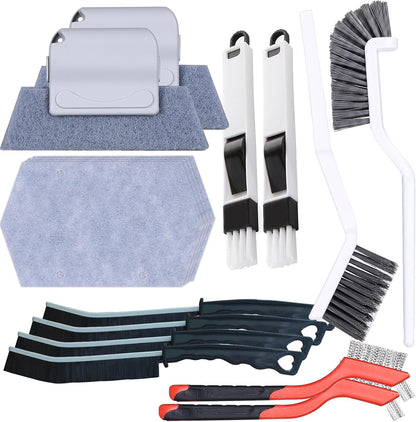 13PCS Window Sill Cleaner Tools - Deep Clean Crevice Cleaning Brush for Window/Door Tracks, Sill, Tile Lines, Kitchen Gunk, Bathroom Counters