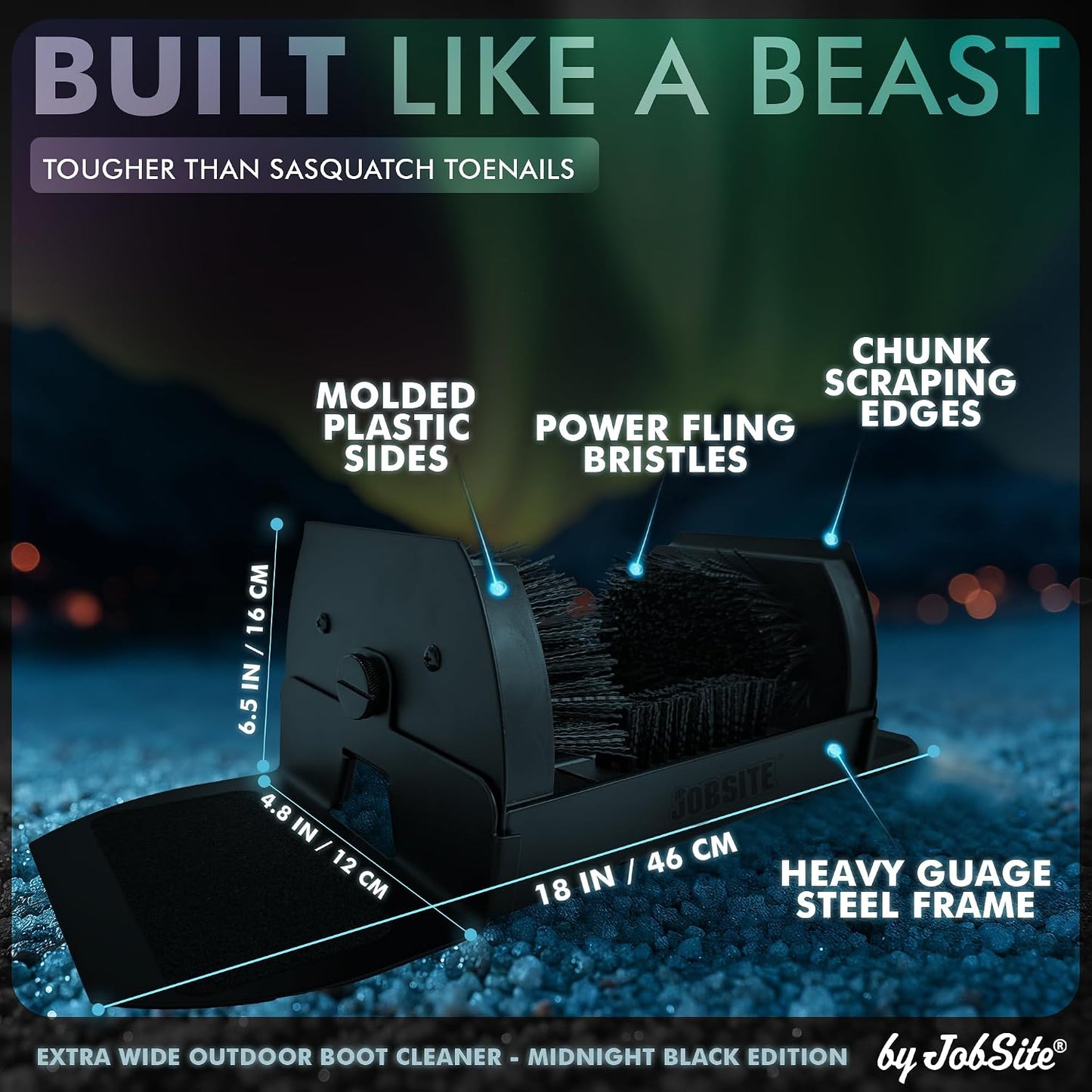 Jobsite Boot Scrubber - Outdoor Shoe Scraper Cleaner Brush - Extra Wide