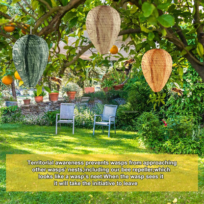 3 Pack Nest Decoy, Hanging Lantern Waterproof Wasp Deterrent, Wasp Repellent Paper Hive for Wasps Hornets Yellow Jackets
