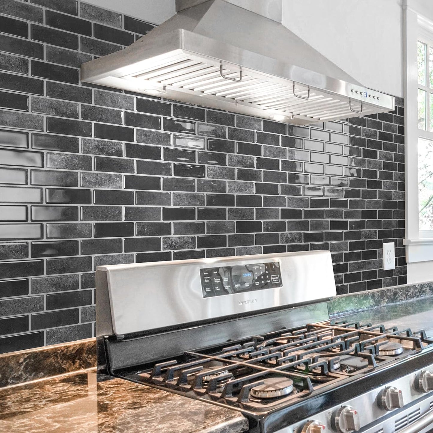 Art3d 10-Sheet Kitchen Backsplash Tiles Peel and Stick, Self Adhesive Wall Tile Sticker for Kitchen Island Bathroom Laundry Room RV Renter 12" x 12" - Jade Green