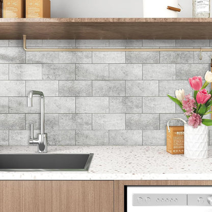 Havenly Peel and Stick Backsplash Tile for Kitchen & Bathroom Walls (White, 10 Tiles - 9.7 sq. ft. (0.9 m²))