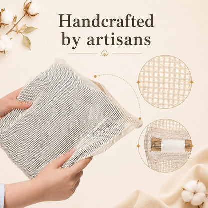 12 Pcs Organic Cotton Mesh Laundry Bags for Delicates | 6 Large & 6 Medium Size Durable Mesh Wash Bags with Sturdy Zipper and Breathable Mesh for Underwear, Clothes, Shoes, Socks
