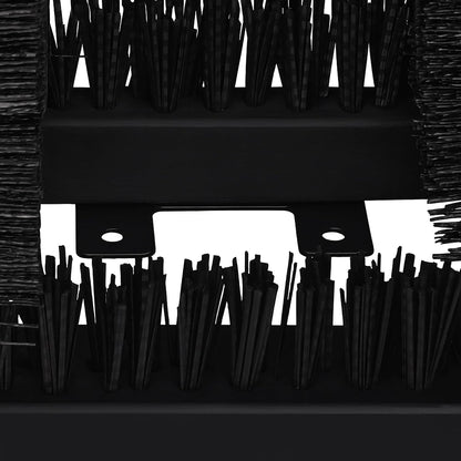 Relaxdays Shoe Scraper with All-Round Brushes, Outdoor Doormat, Heavy Duty Bristles, Floor Mounting, Black