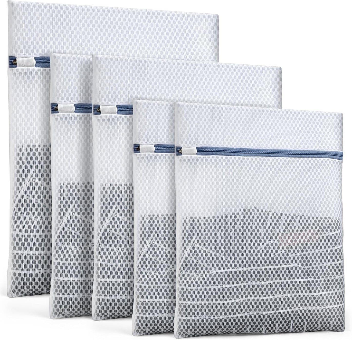Durable Mesh Laundry Bags 5-Pack (12x16 Inch) Delicates Protector for Lingerie & Baby Clothes