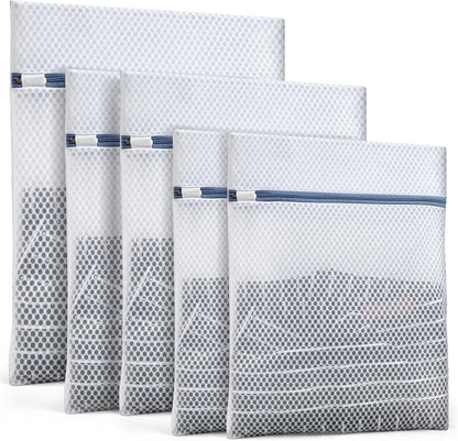 Durable Mesh Laundry Bags 5-Pack (12x16 Inch) Delicates Protector for Lingerie & Baby Clothes