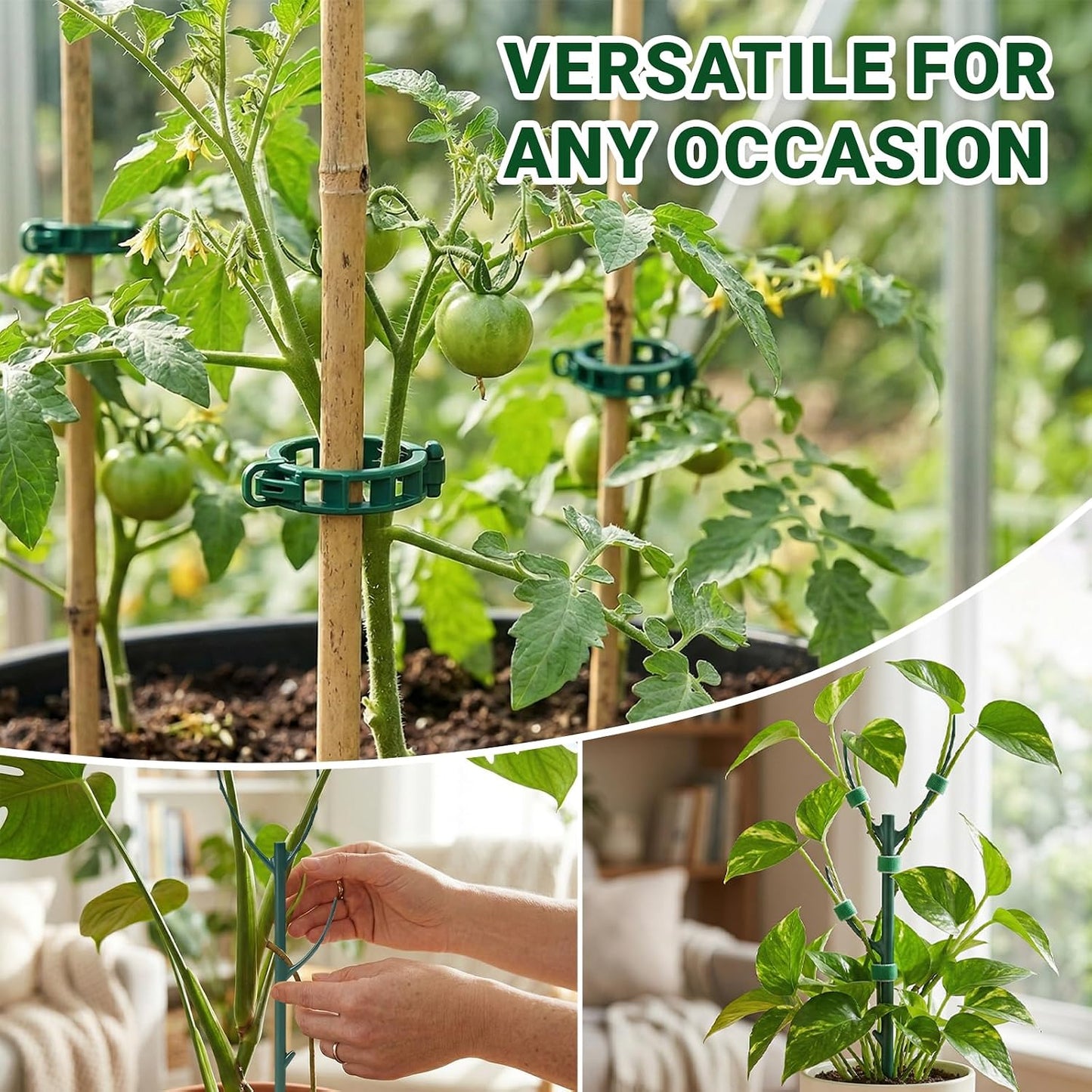 5pack Monstera Plant Support – Stackable Indoor & Outdoor Support, for Climbing Plants, Pothos & Other Small Plants, with Clamps & Other Planting Accessories, Perfect Moss Pole Replacement