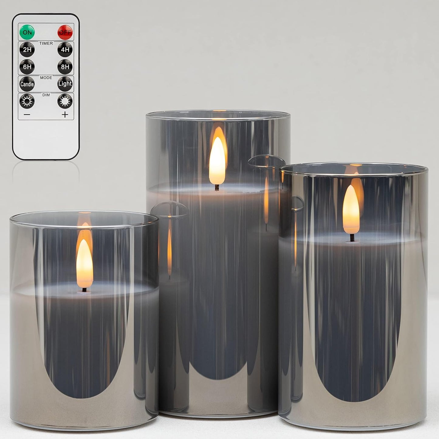 ANGELLOONG Flickering Flameless Candles, Realistic Battery Operated Candles with Remote and Timer, Set of 3 LED Candles for Room Fall Home Wedding Decor Centerpieces Table Party Valentines Decorations