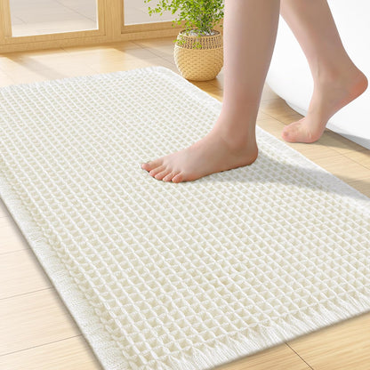 Smiry Waffle Bath Mat 30x20, Extra Soft Absorbent Bathroom Rugs, Non Slip Machine Washable Quick Dry Bath Rugs for Bathroom Floor, Tub, Shower, Home Decor Accessories, Brown