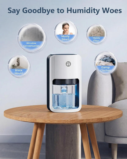 Small Dehumidifier for Bedroom, 42oz Dehumidifier with Auto Shut Off, Quiet Portable Dehumidifier for Bathroom, Closet, RV, 7 Color Night Light