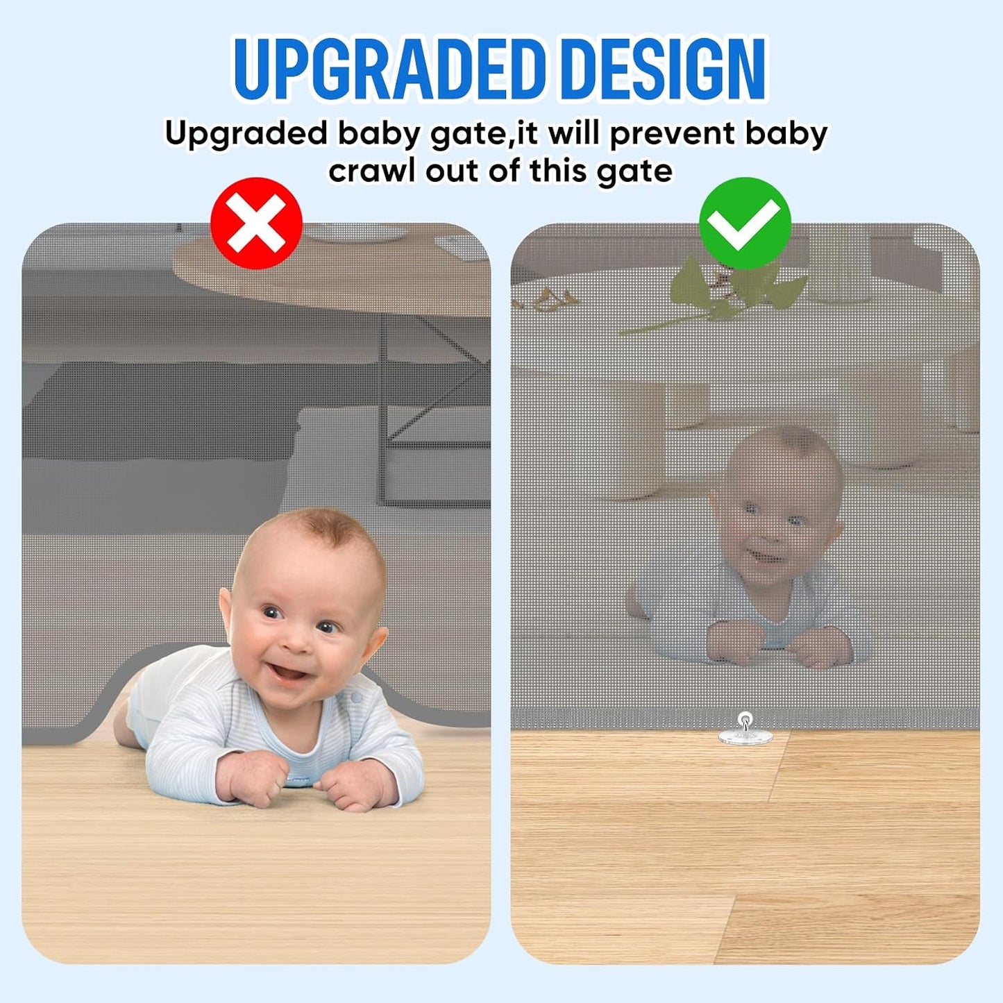 Retractable Baby Gate for Stairs & Doorways, 33" Tall Extends to 71" Wide | Extra Wide Safety Kid Pet Gate, Mesh Dog Gate for Indoor,Outdoor, Hallways One-Handed Operation, Easy Install(33”x71”-Black)