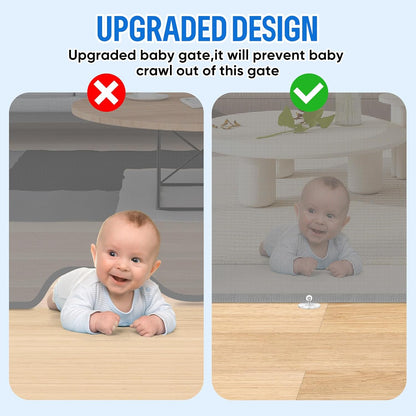 Retractable Baby Gate for Stairs & Doorways, 33" Tall Extends to 71" Wide | Extra Wide Safety Kid Pet Gate, Mesh Dog Gate for Indoor,Outdoor, Hallways One-Handed Operation, Easy Install(33”x71”-Black)