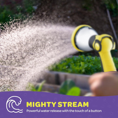 Hose Nozzle [Blue] Heavy Duty Hose Sprayer With 10 Adjustable Watering Patterns. Thumb Control Design, Comfortable Ergonomic Grip, Garden Hose Nozzle for Watering Plants & Lawns/Fun showers/Cleaning