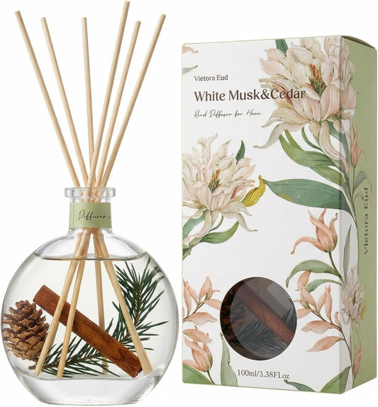 Luxury Hotel Scent Reed Diffuser 100ml (3.38oz) | No.1898 Hotel Collection Diffuser Oil Inspired by Ritz Carlton | Home, Bathroom & Office Decor | Long-Lasting Room Freshener Gift Set