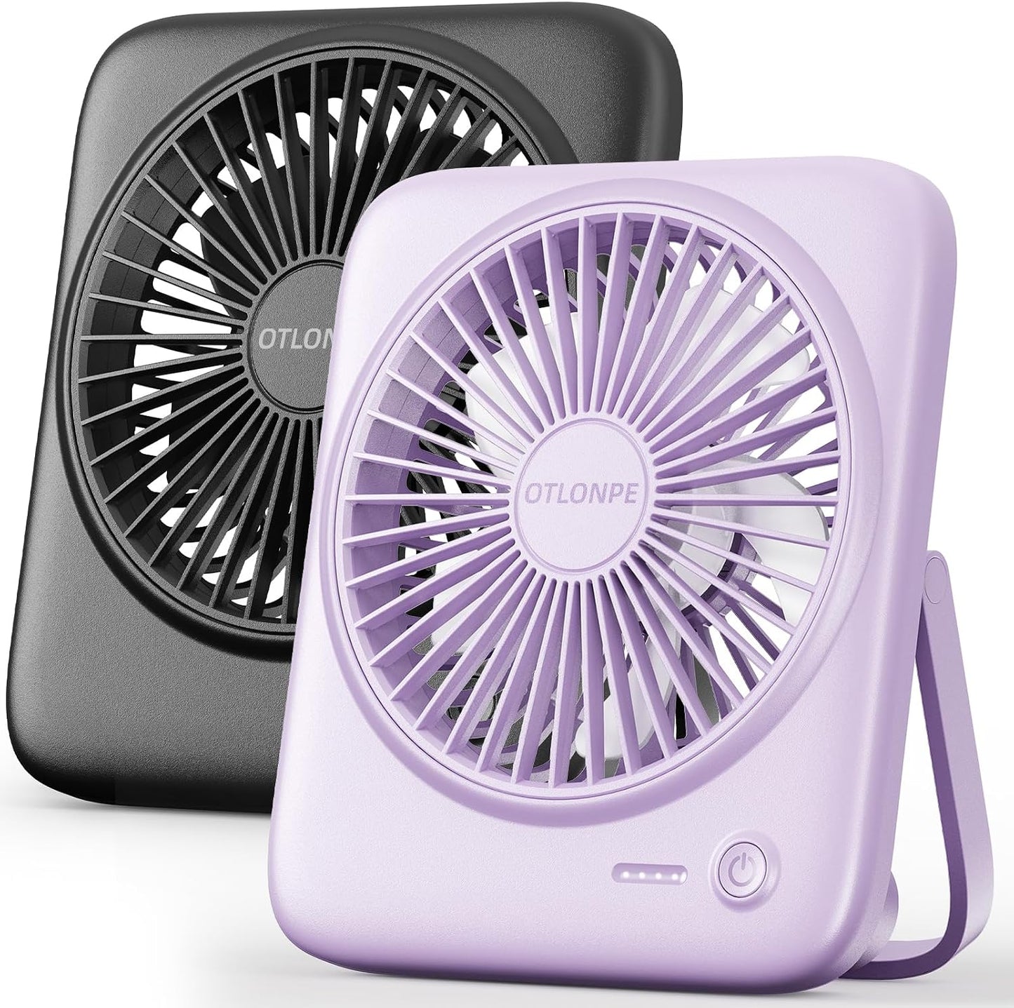 Otlonpe Personal Portable Desk Fan, 4000mAh Small Rechargeable Portable Fan Battery Operated & USB Powered for Travel Sleeping Bedroom Office Home Table, Cordless, Quiet, 4-Speed, 6.5 Inch (Black)