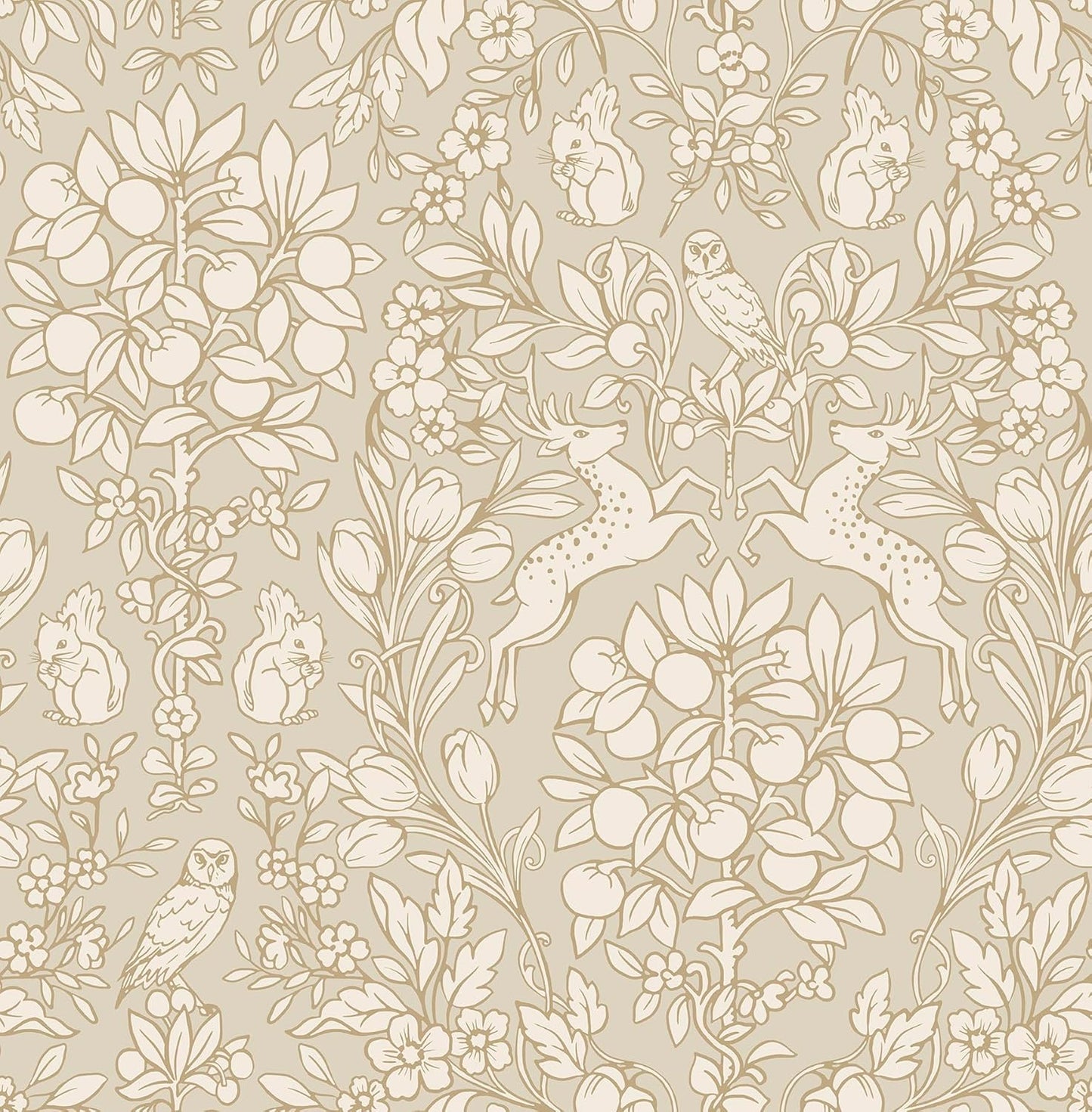 NuWallpaper by WallPops Taupe Enchanted Peel and Stick Wallpaper, Removable Wallpaper, 20.5 in x 18 ft