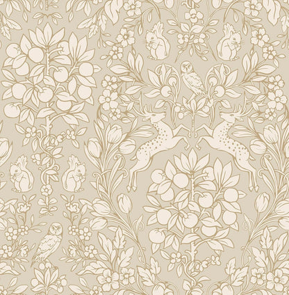 NuWallpaper by WallPops Taupe Enchanted Peel and Stick Wallpaper, Removable Wallpaper, 20.5 in x 18 ft
